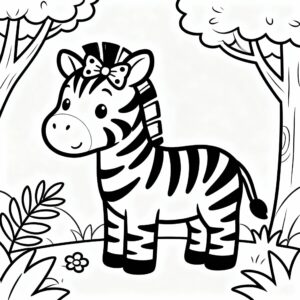 Söt zebra med rosett i manen