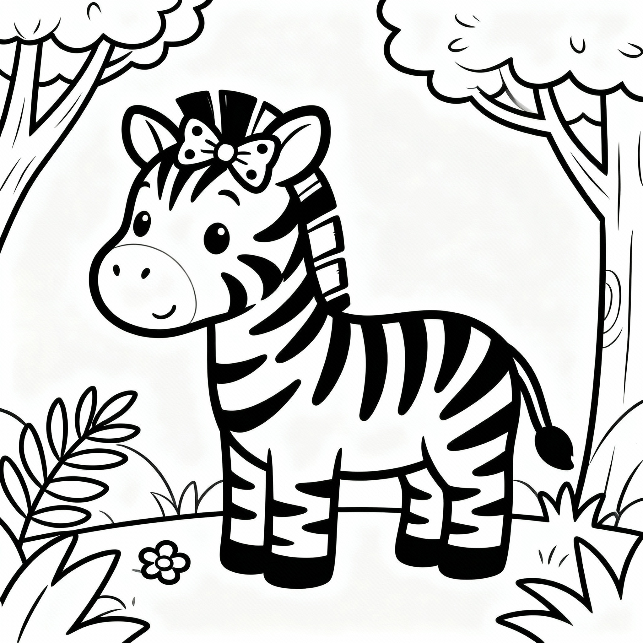 Söt zebra med rosett i manen