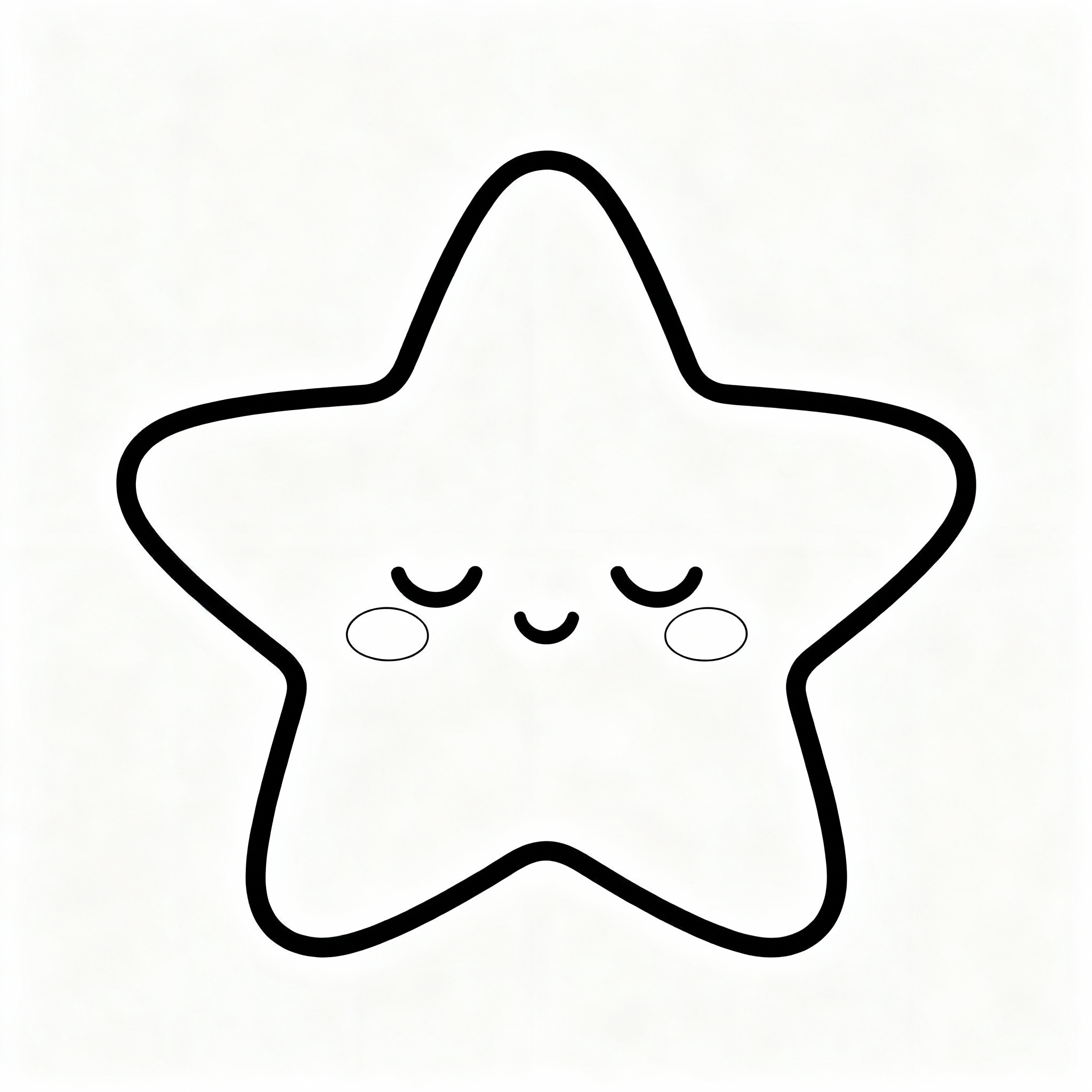 Sovande stjärna med mjuka former kawaii målarbild