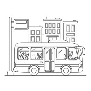 Stadsbuss vid hållplats