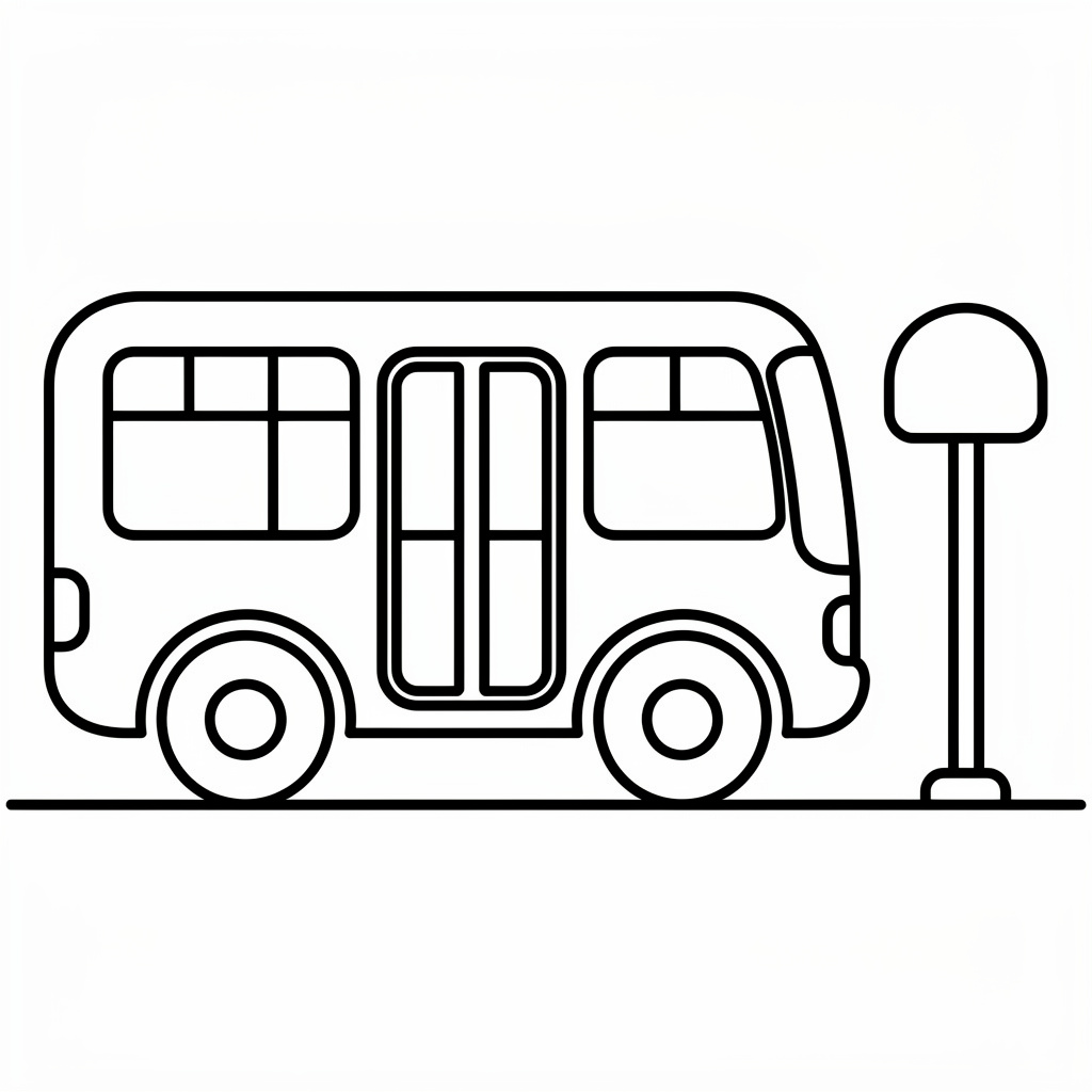 Stadsbuss vid hållplatsen