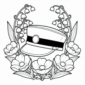Studentmössa med våriga blommor
