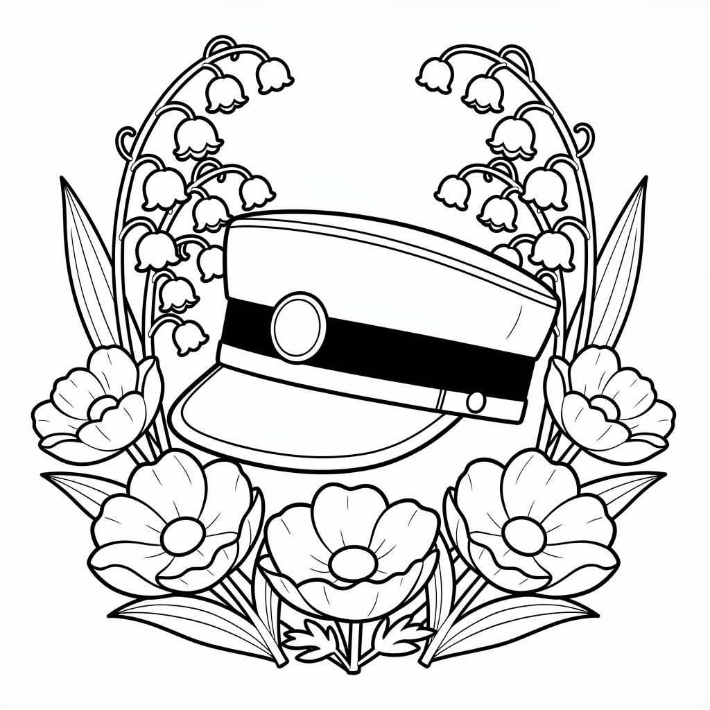 Studentmössa med våriga blommor