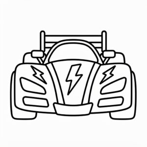 Snabba racerbilar på racingbanan målarbild