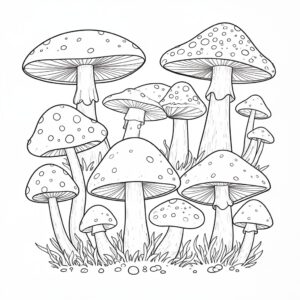 Svamp målarbild: detaljerad botanisk illustration