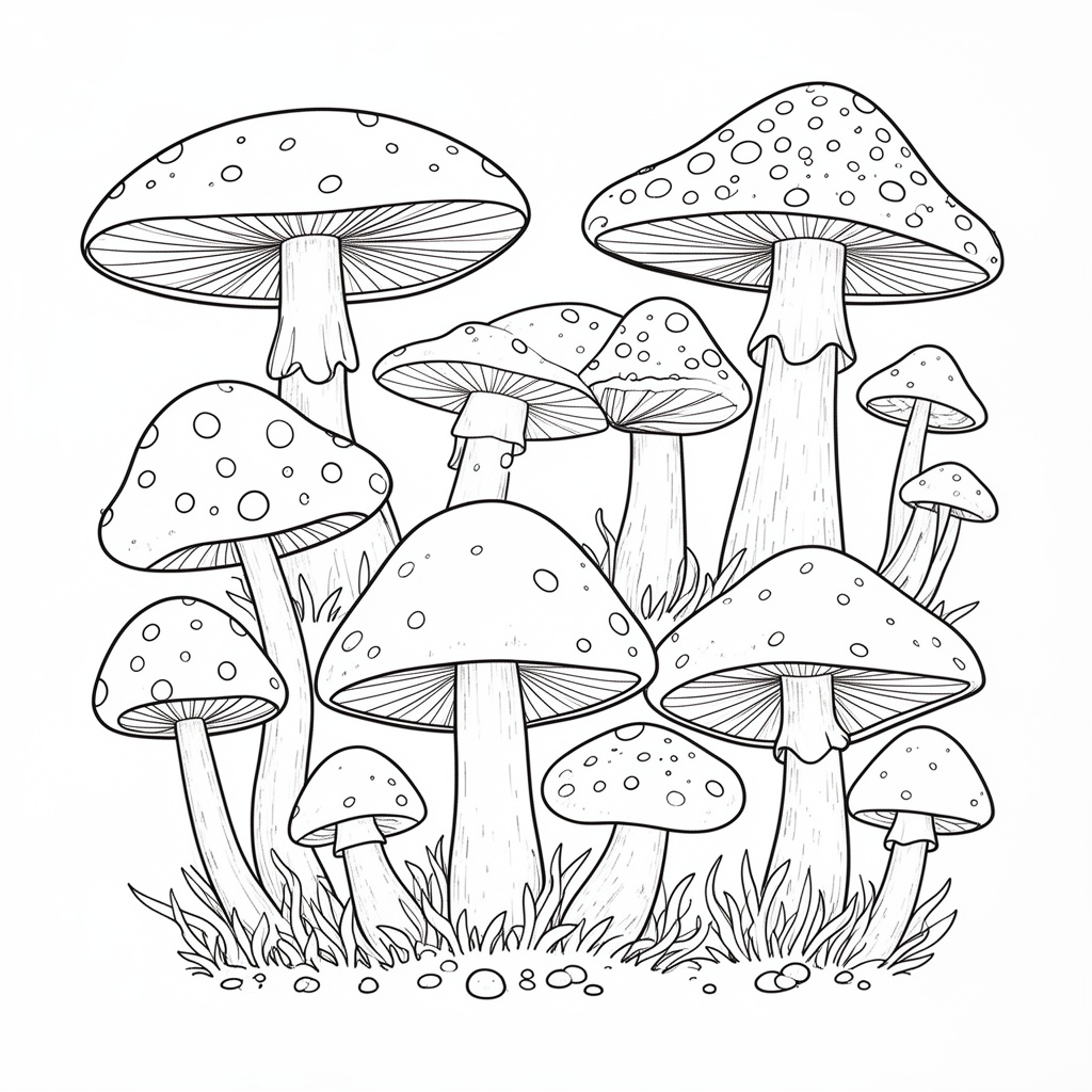Svamp målarbild: detaljerad botanisk illustration