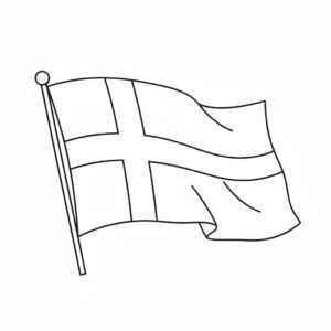 Sveriges flagga målarbild för barn