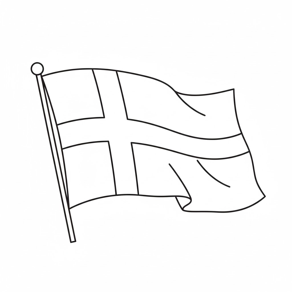 Sveriges flagga målarbild för barn