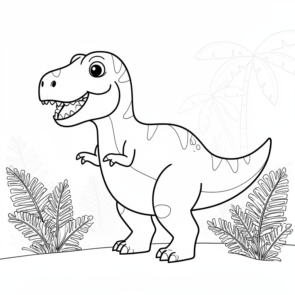 T-Rex med vänligt leende