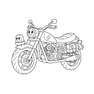 Teknisk ritning av polisens motorcykel