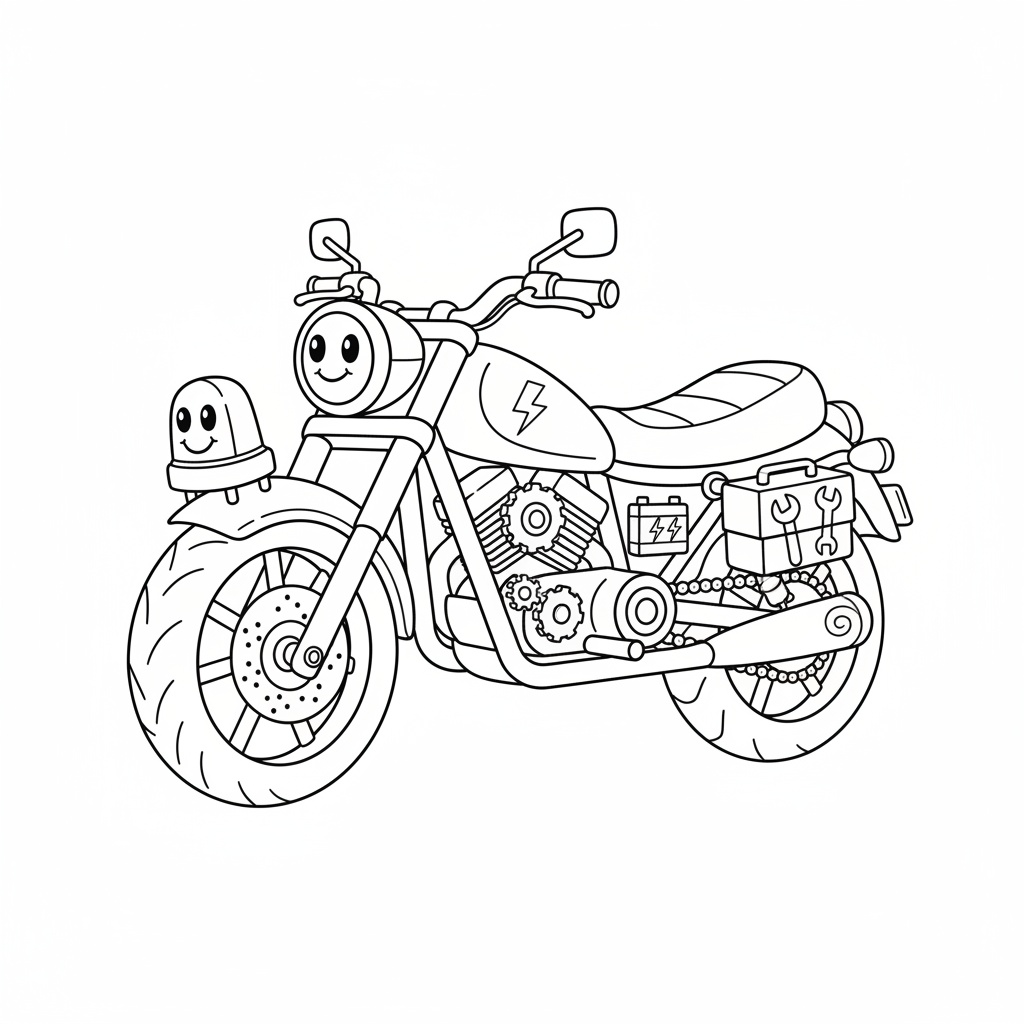 Teknisk ritning av polisens motorcykel