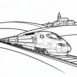 TGV snabbtåg målarbild för skolbarn