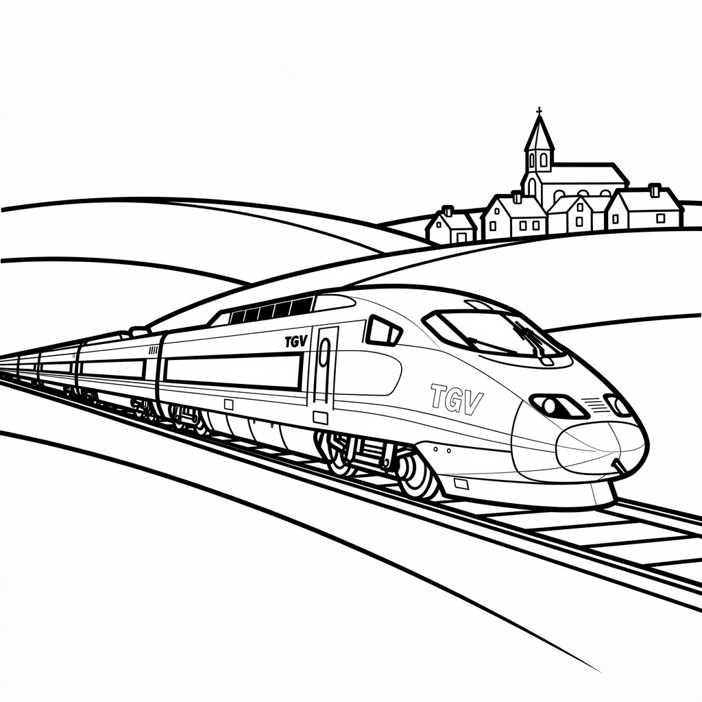 TGV snabbtåg målarbild för skolbarn