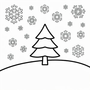Tidsbild: fallande snöflingor i vinterlandskapet