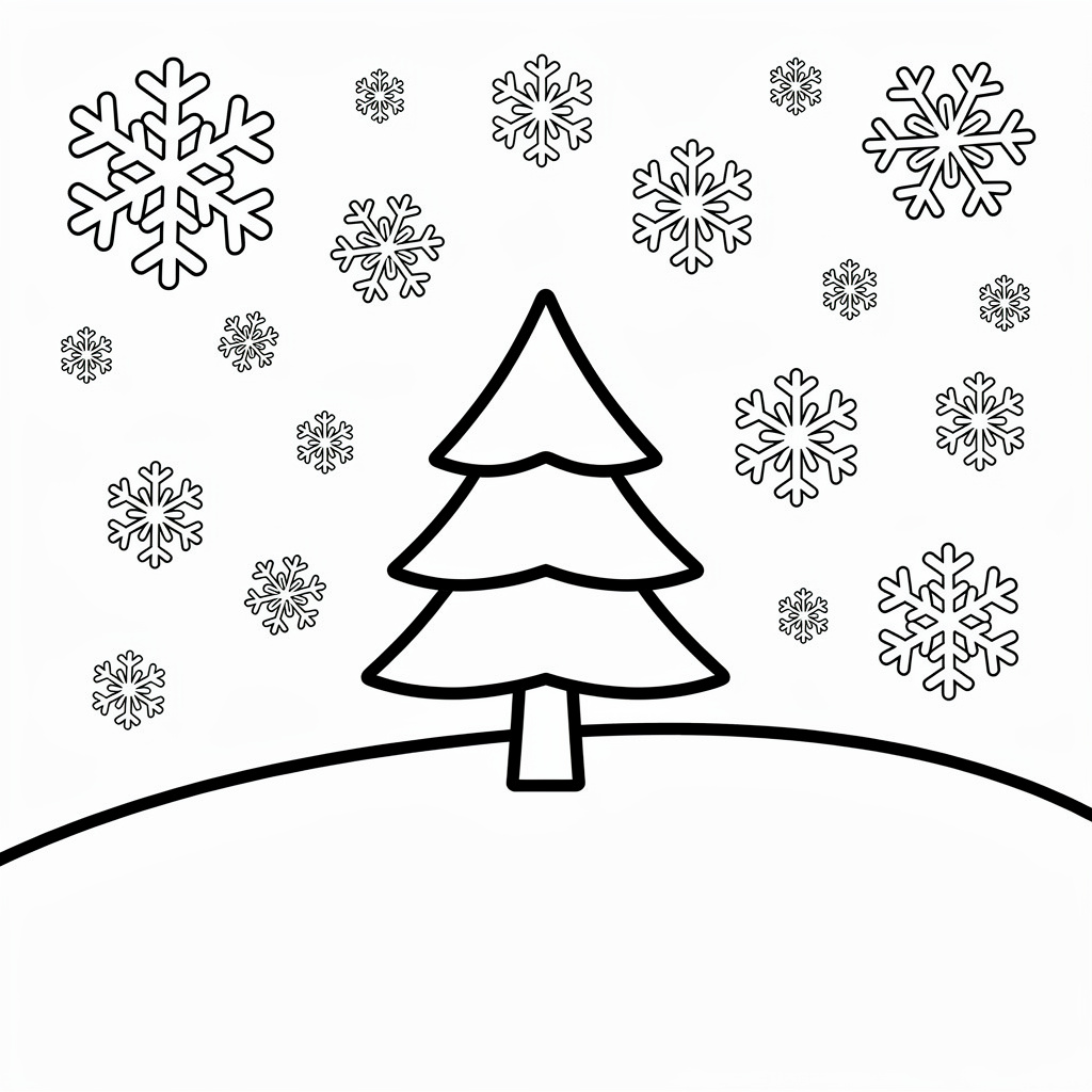 Tidsbild: fallande snöflingor i vinterlandskapet