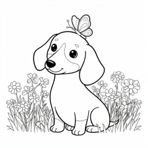 Tjusig tax att färglägga bland blommor