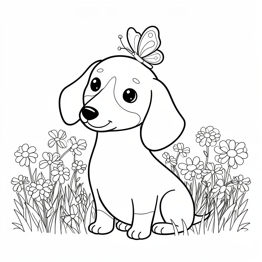 Tjusig tax att färglägga bland blommor