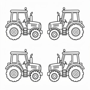 Traktor från flera vinklar teckning