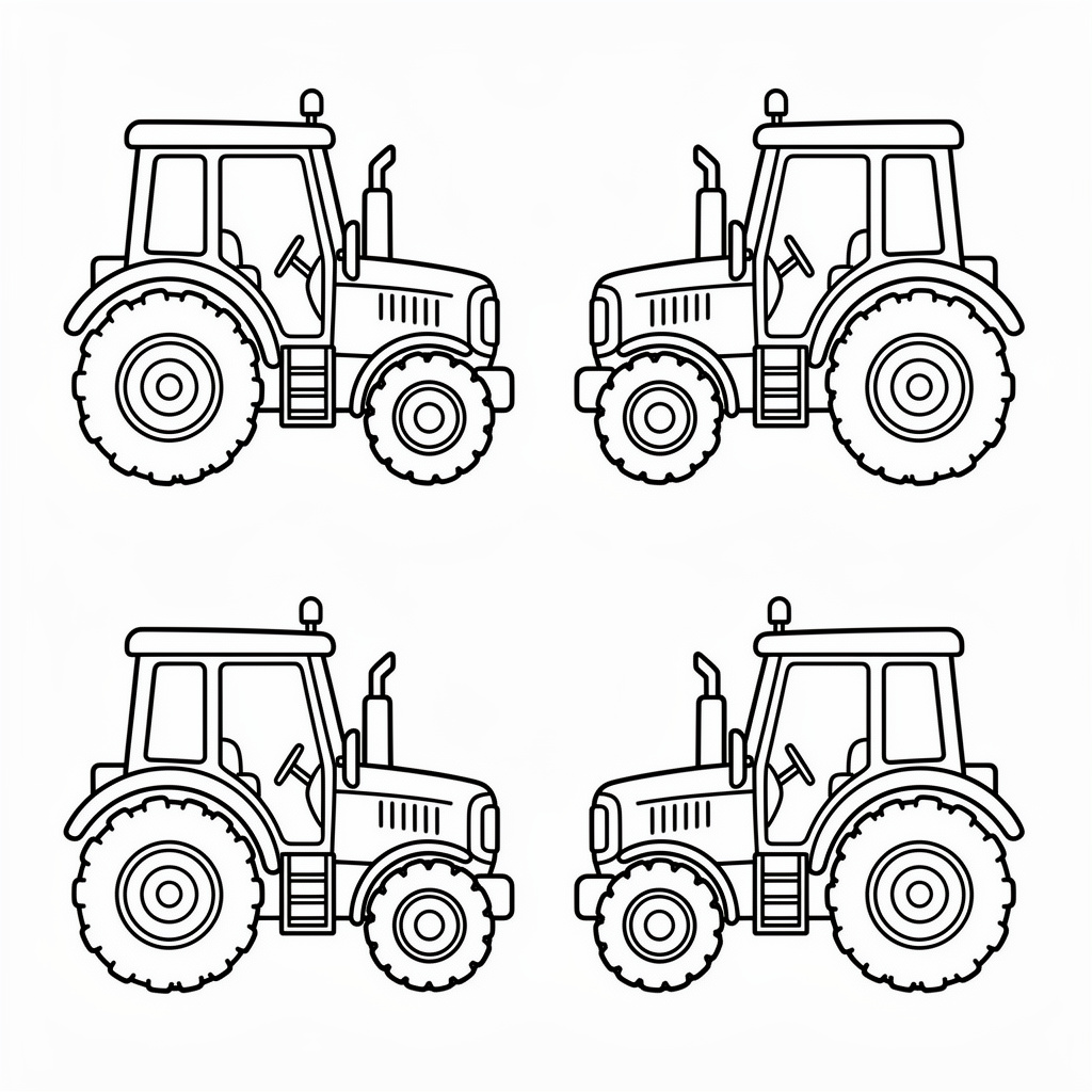 Traktor från flera vinklar teckning