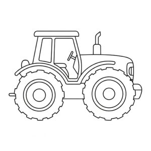 Traktor med stora hjul