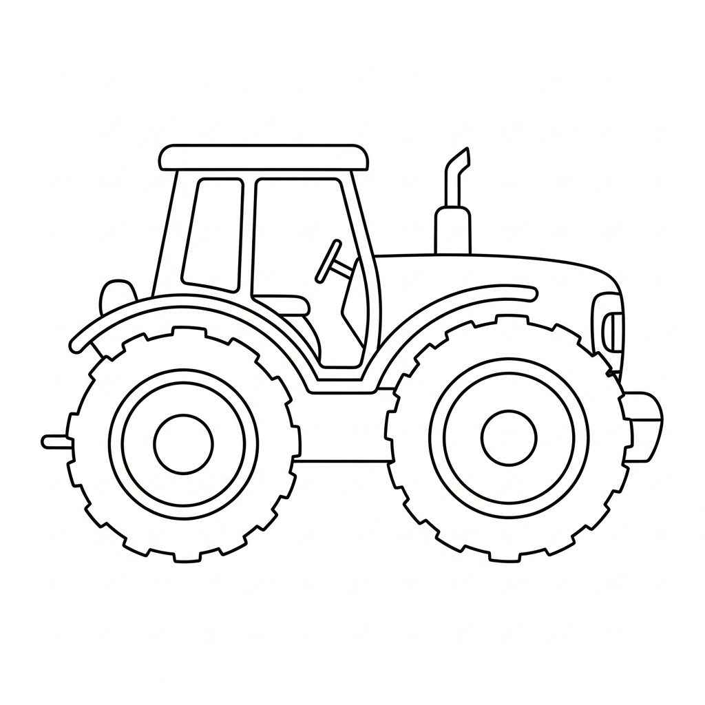 Traktor med stora hjul