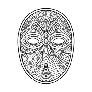 Tribal mask med zentangle-mönster