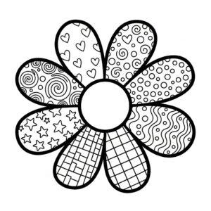 Trollsk zentangle blomma målarbild