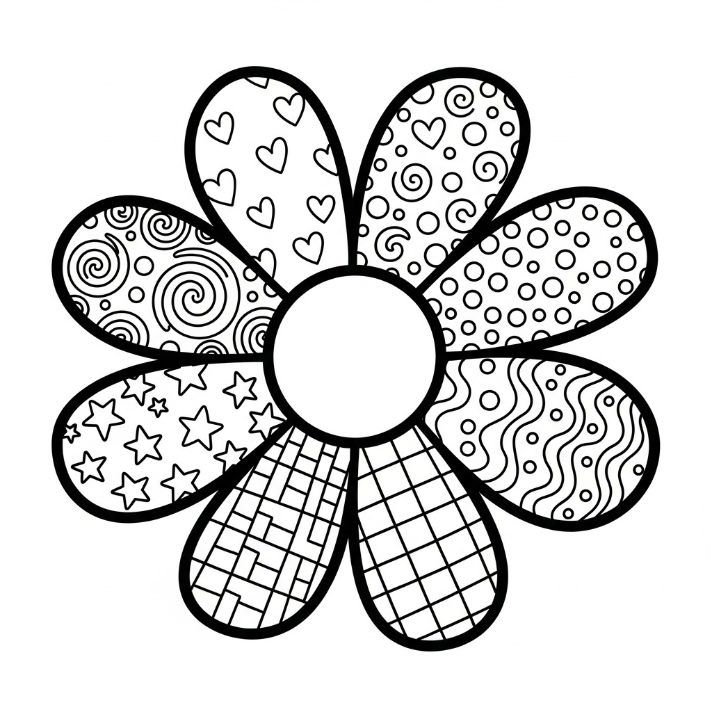 Trollsk zentangle blomma målarbild