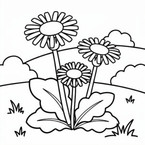 Tussilago-familjen på ängen