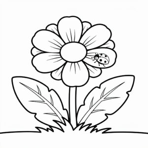 Tussilago och en liten nyckelpiga