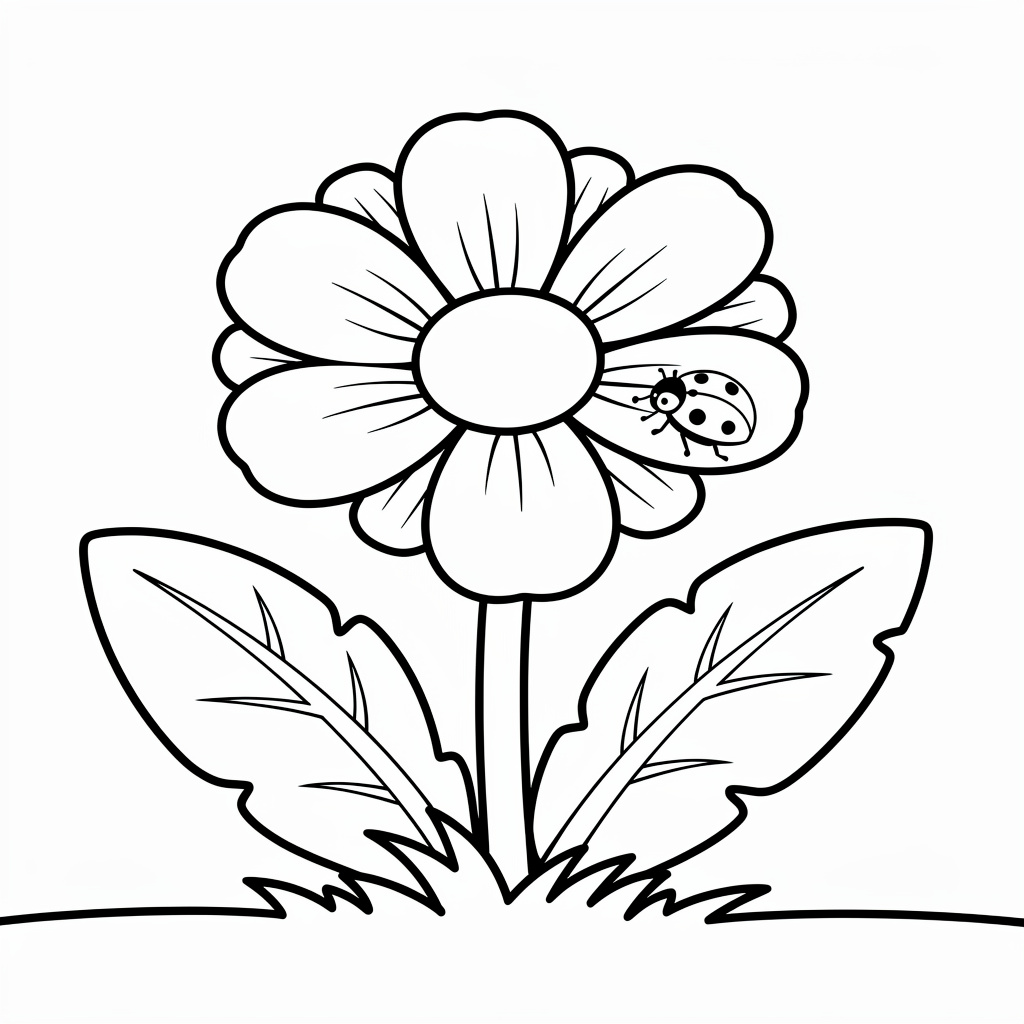 Tussilago och en liten nyckelpiga