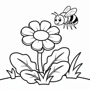 Tussilago och en surrande humla