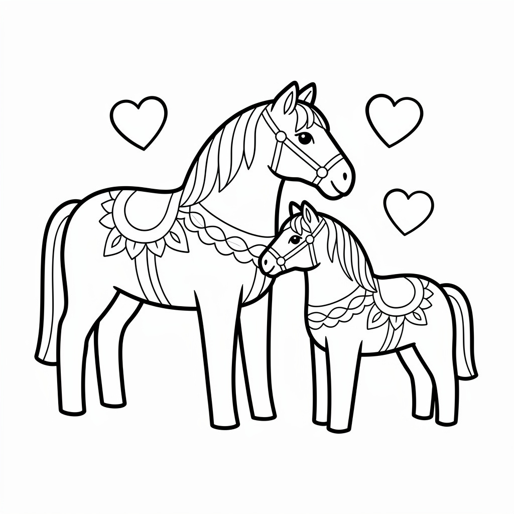 Två dalahästar som är bästa vänner