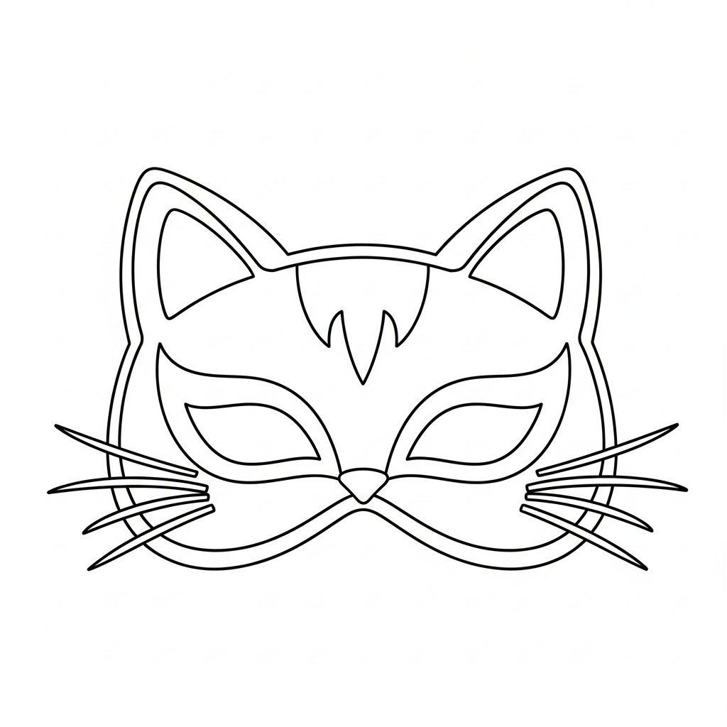 Utskrivbar kattmask för förskolebarn
