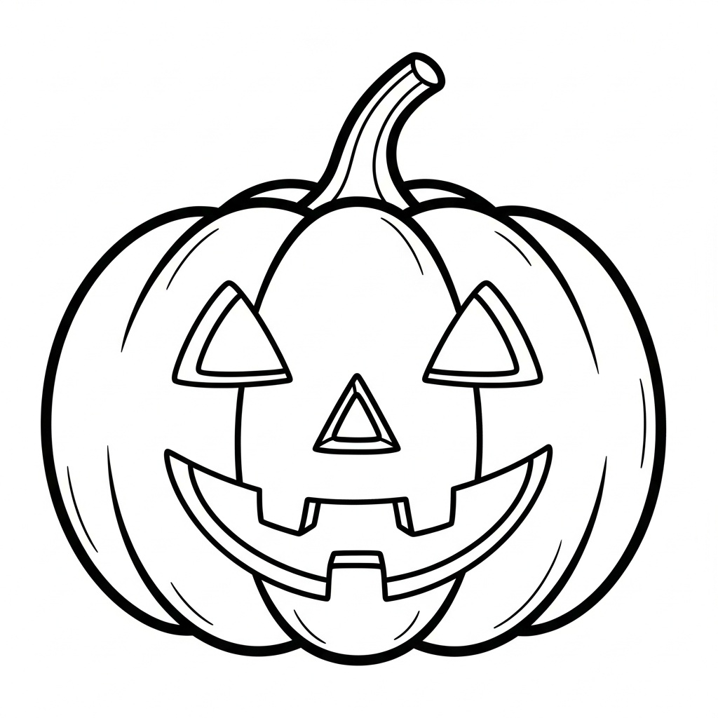 Utskrivbar pumpa målarbild för Halloween