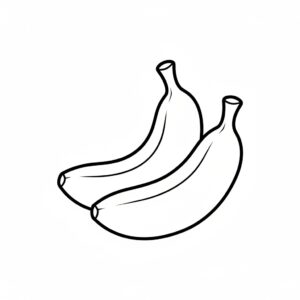 Utskrivbara frukter målarbild med böjd banan