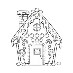 Utskrivbart bakverk: pepparkakshus