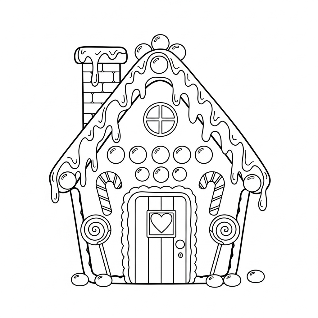 Utskrivbart bakverk: pepparkakshus