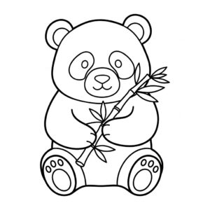 Vänlig panda med bambu för barn