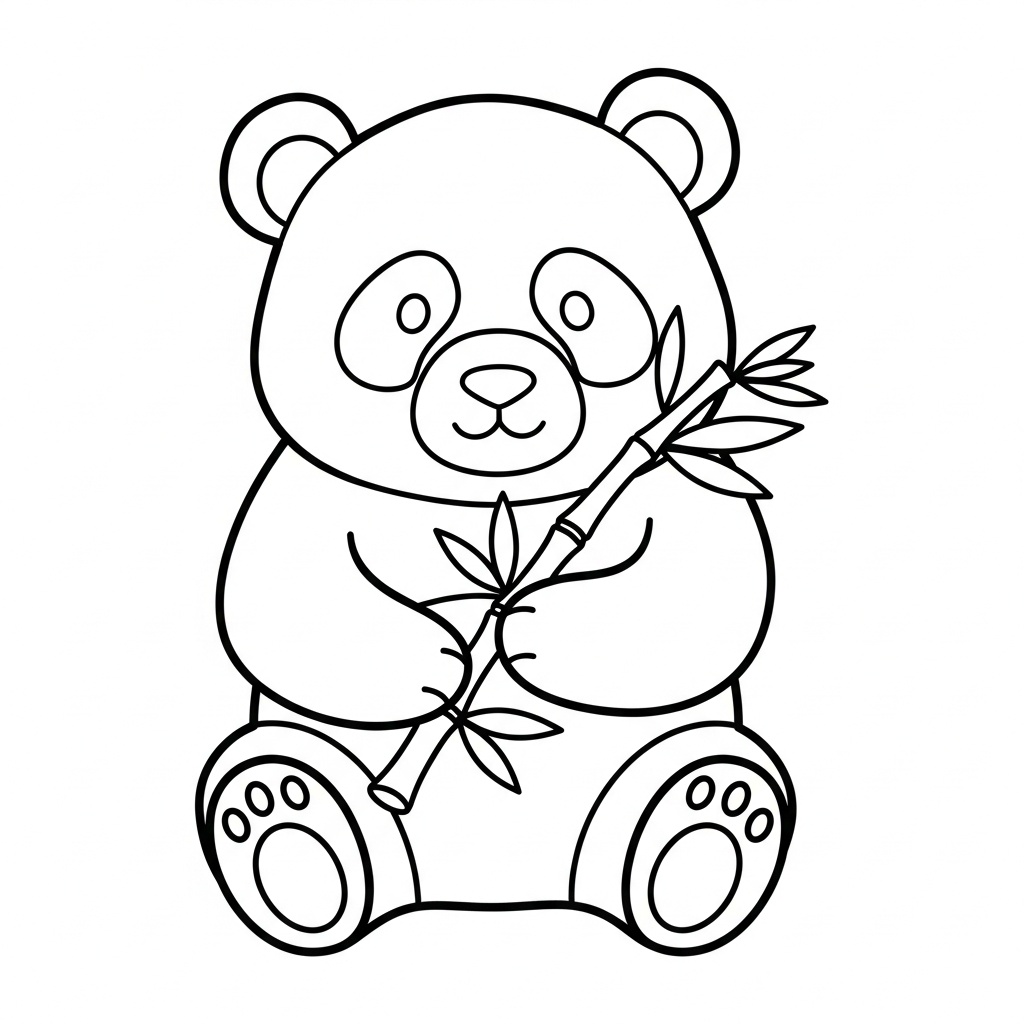 Vänlig panda med bambu för barn