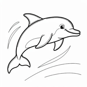 Verklighetstrogen delfin att färglägga i havsmiljö för skolbarn