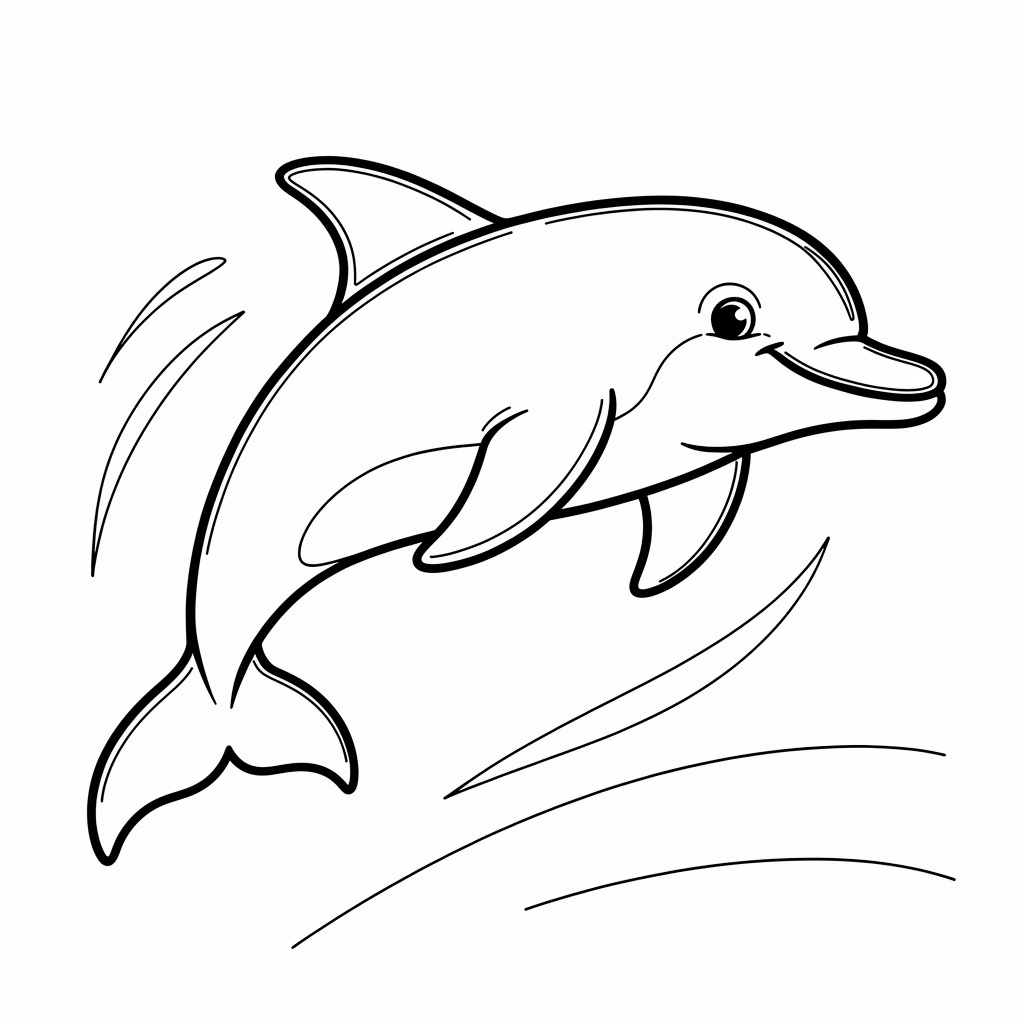 Verklighetstrogen delfin att färglägga i havsmiljö för skolbarn