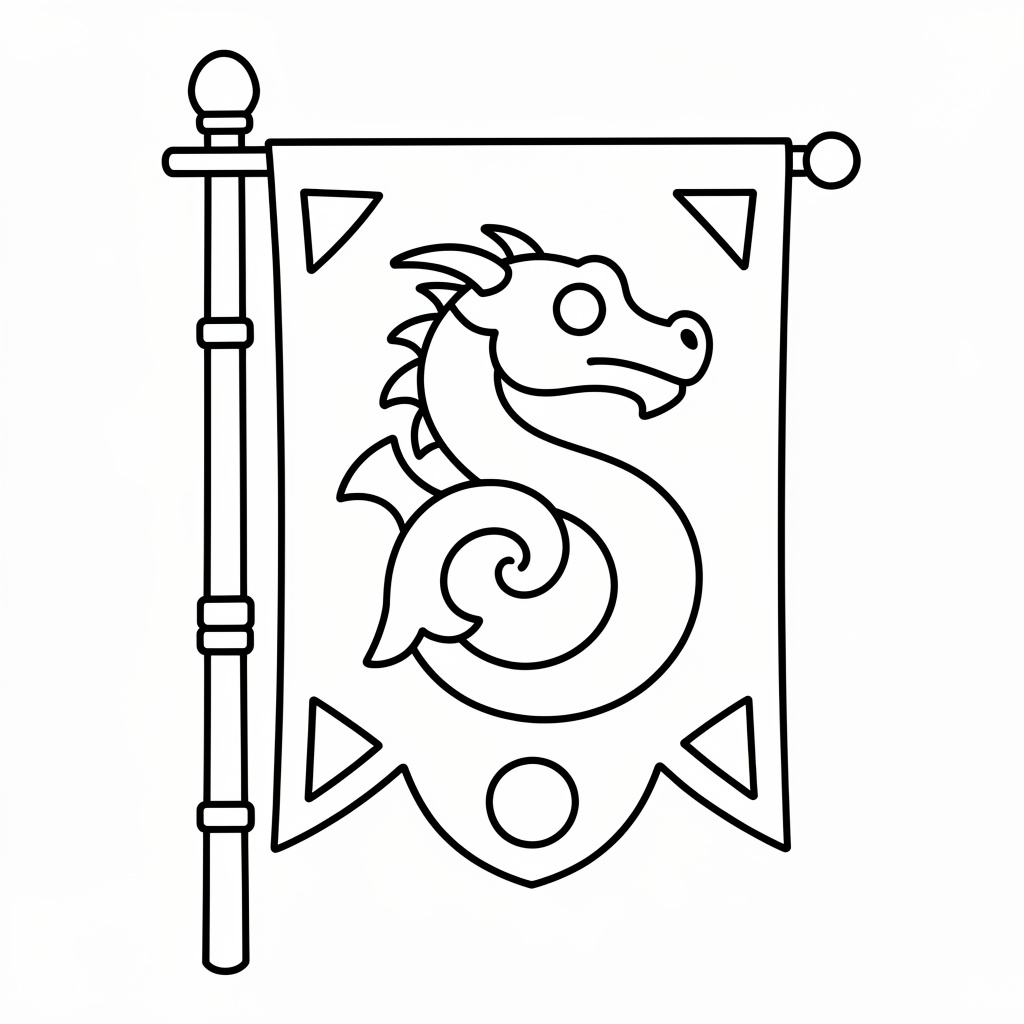 Viking målarbild: flagga med drake
