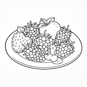 Fruktkorg med äpplen, bananer och bär målarbild