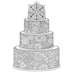 Zentangle bröllopstårta för vuxna
