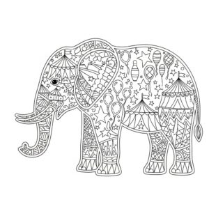 Zentangle cirkus med avslappnande mönster för vuxna