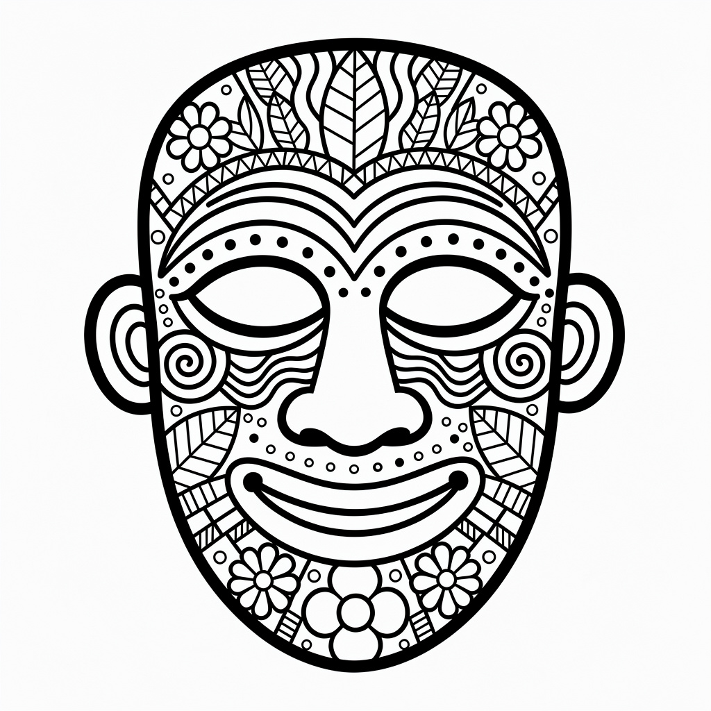 Zentangle-dekorerad stammaske