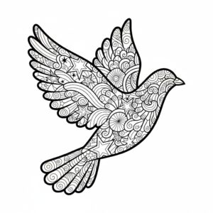 Zentangle duva med spirituella motiv