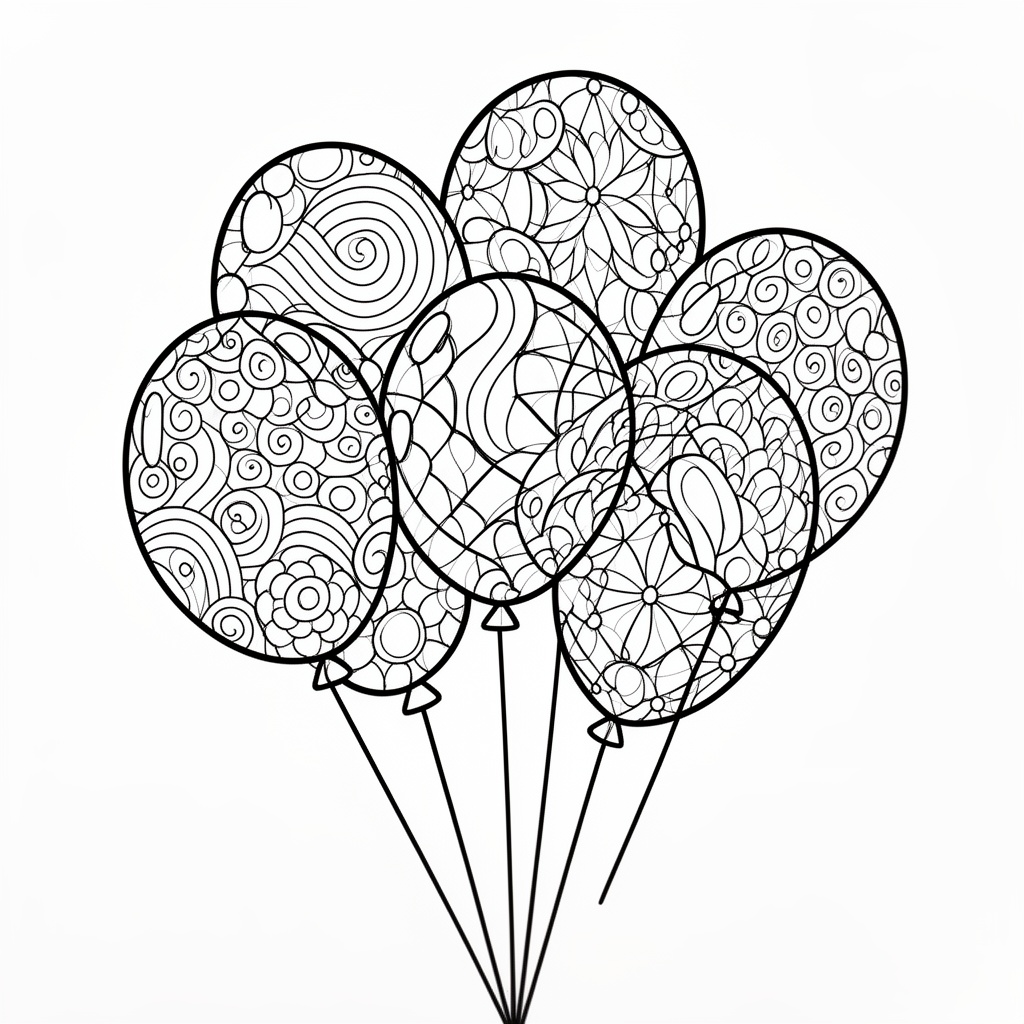 Zentangle festballonger för vuxna