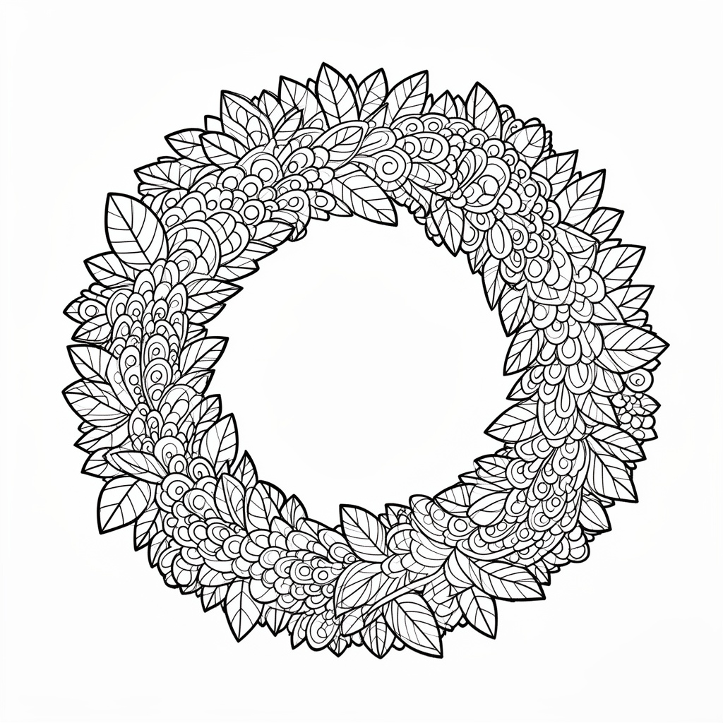 Zentangle festlig krans målarbild för vuxna